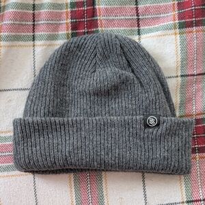 Charcoal Ribbed Knit Beanie